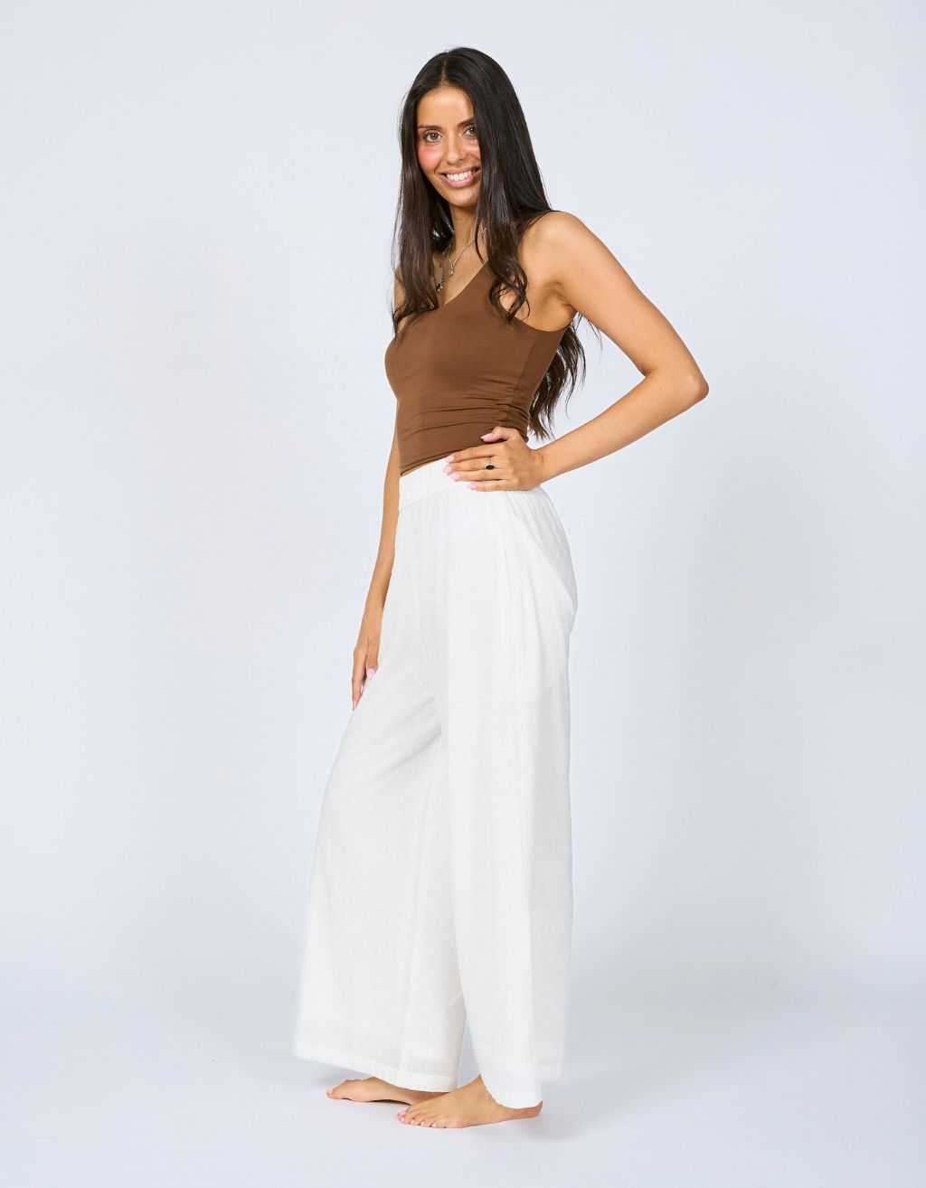Cotton Yoga Pants - Coconut