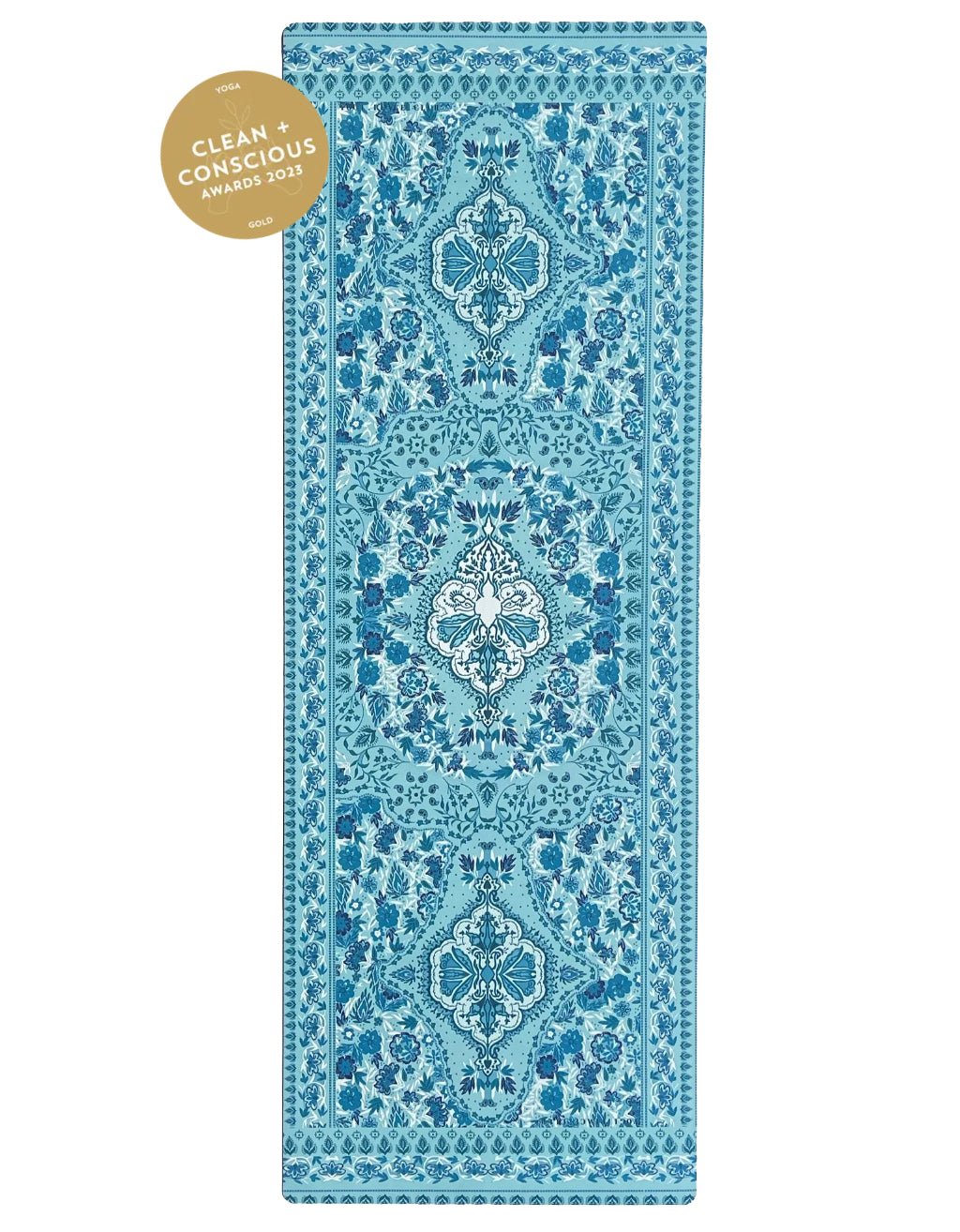 Aqua Enchanted Garden Yoga Mat + Strap - Yogi Peace Club - Yoga Mat