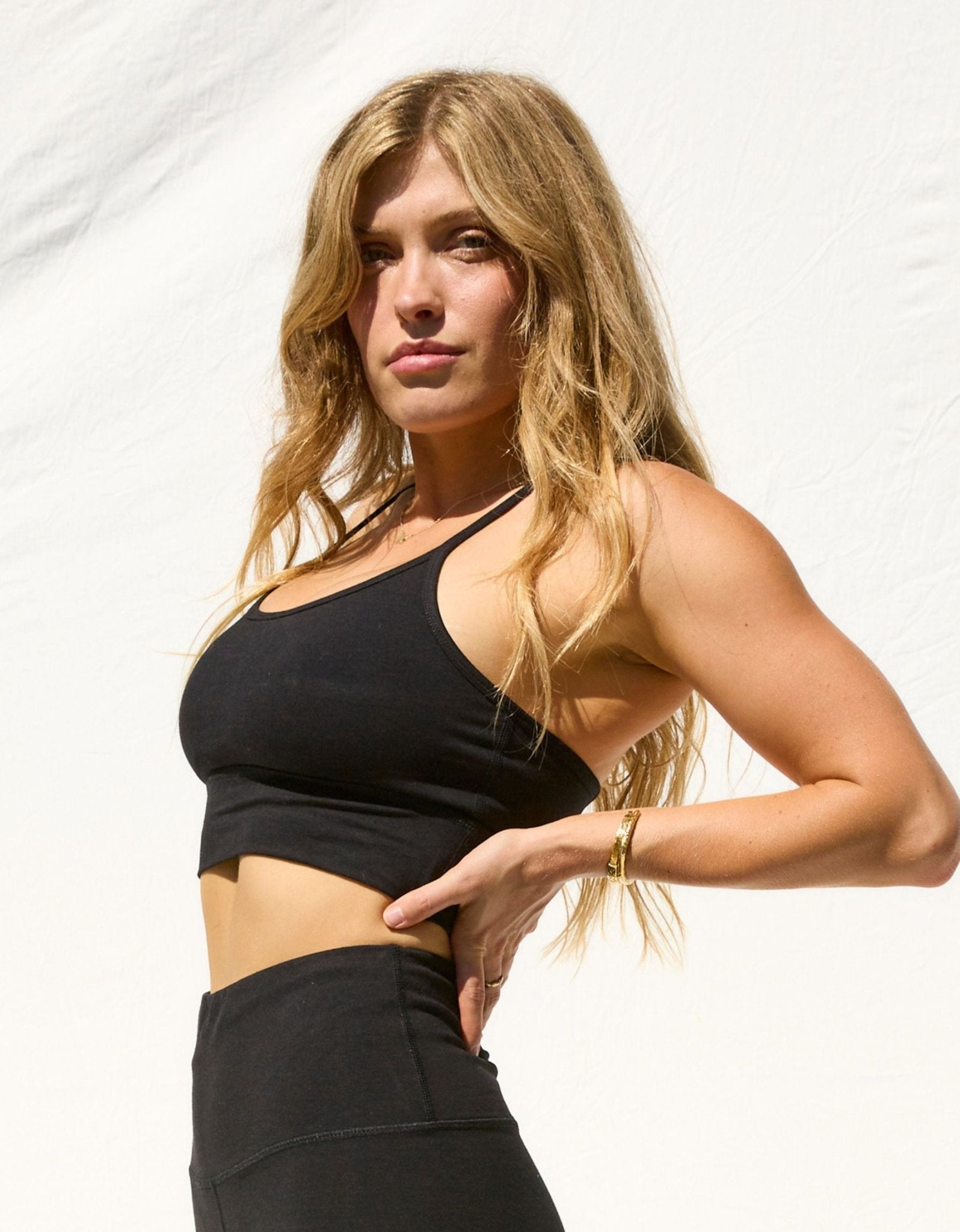 Bamboo Cotton Crop - Black - Yogi Peace Club - YOGA BRA