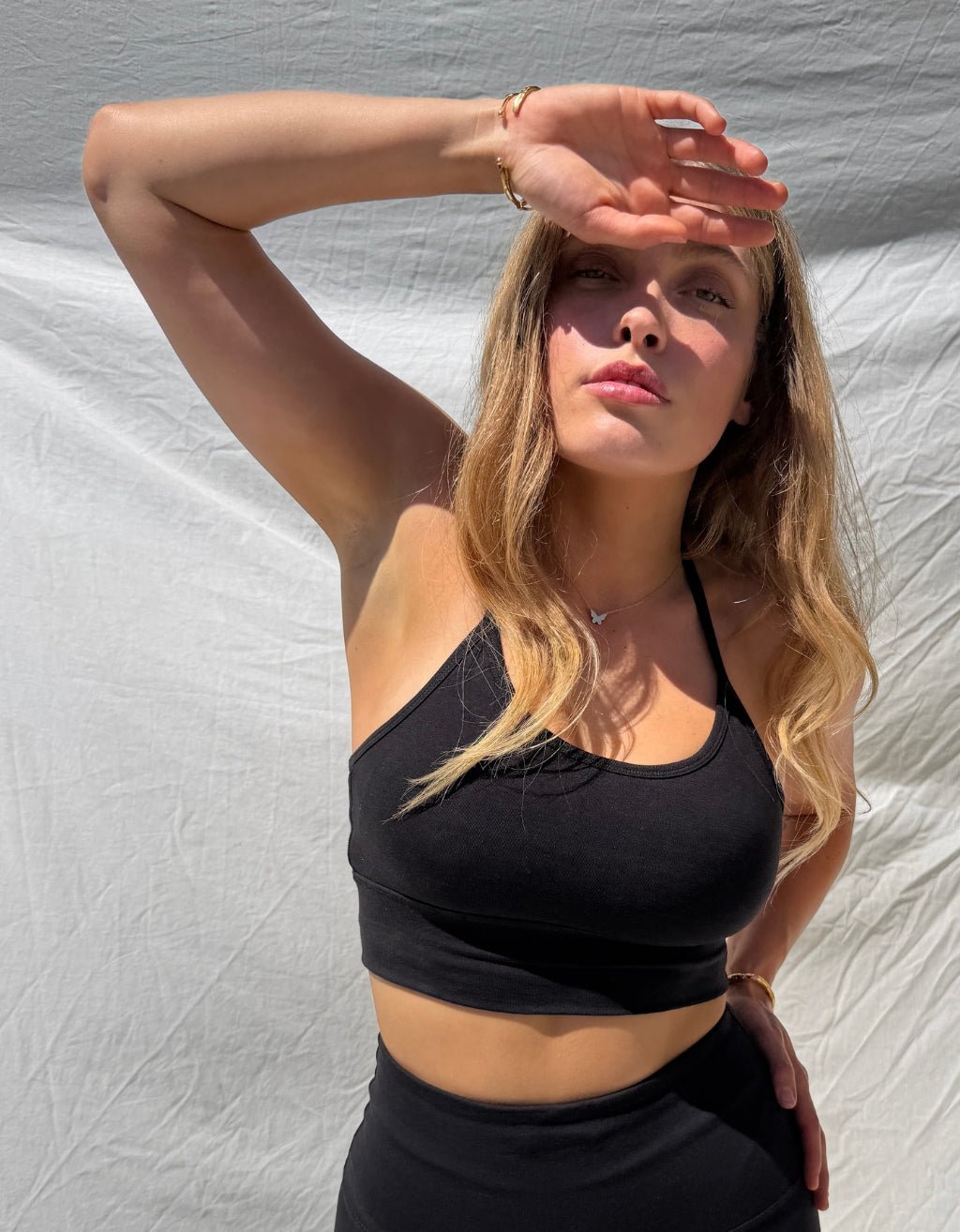 Bamboo Cotton Yoga Bra - Black - Yogi Peace Club - YOGA BRA