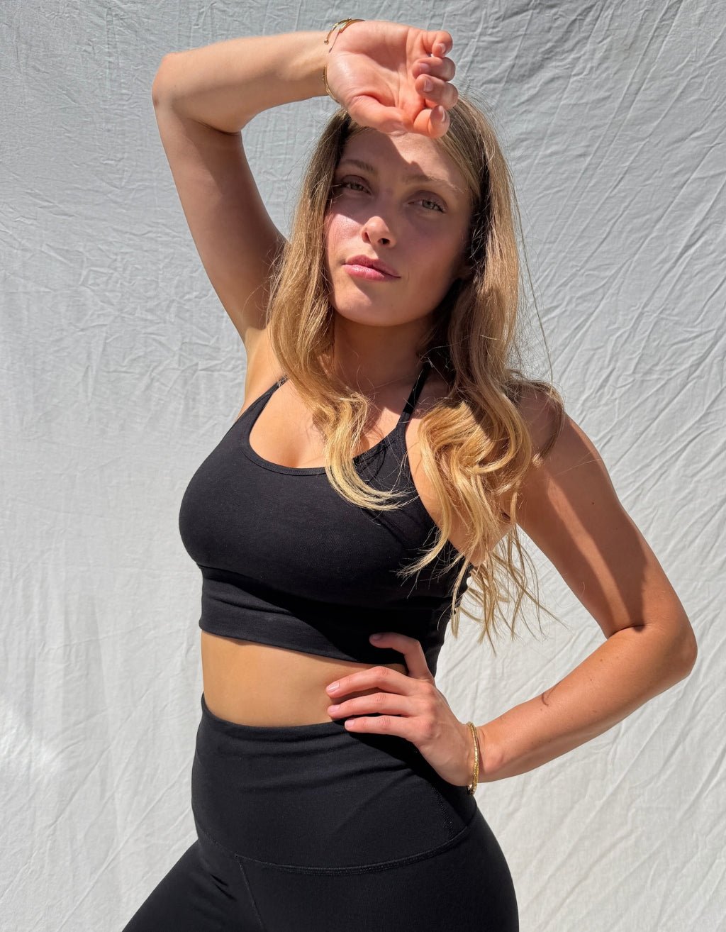 Bamboo Cotton Yoga Bra - Black - Yogi Peace Club - YOGA BRA