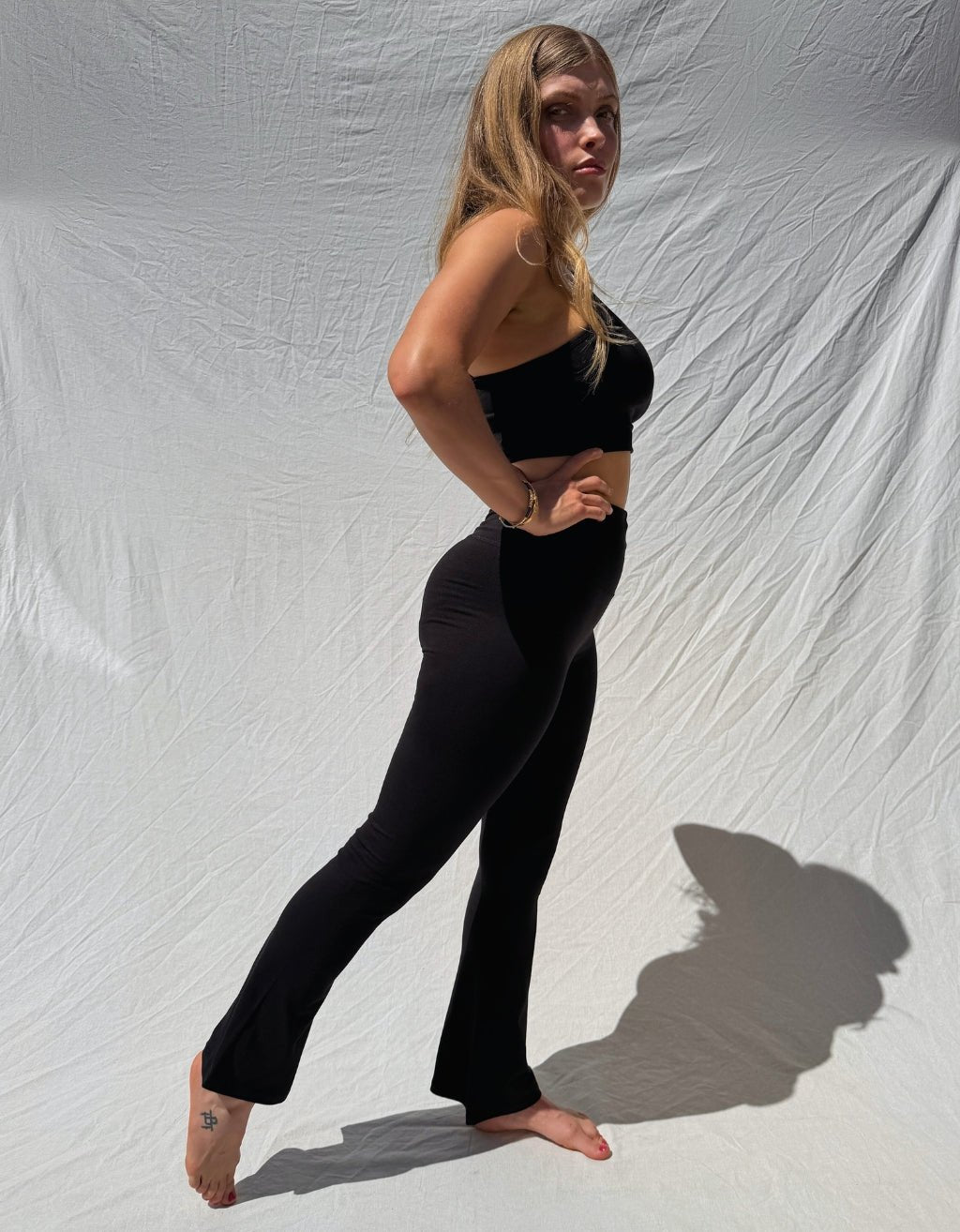 Bamboo Cotton Yoga Flares - Black - Yogi Peace Club - Yoga Flares