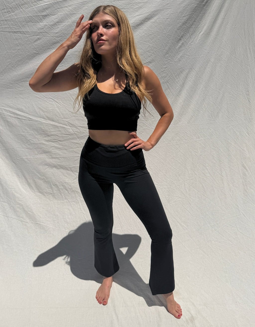 Bamboo Cotton Yoga Flares - Black - Yogi Peace Club - Yoga Flares