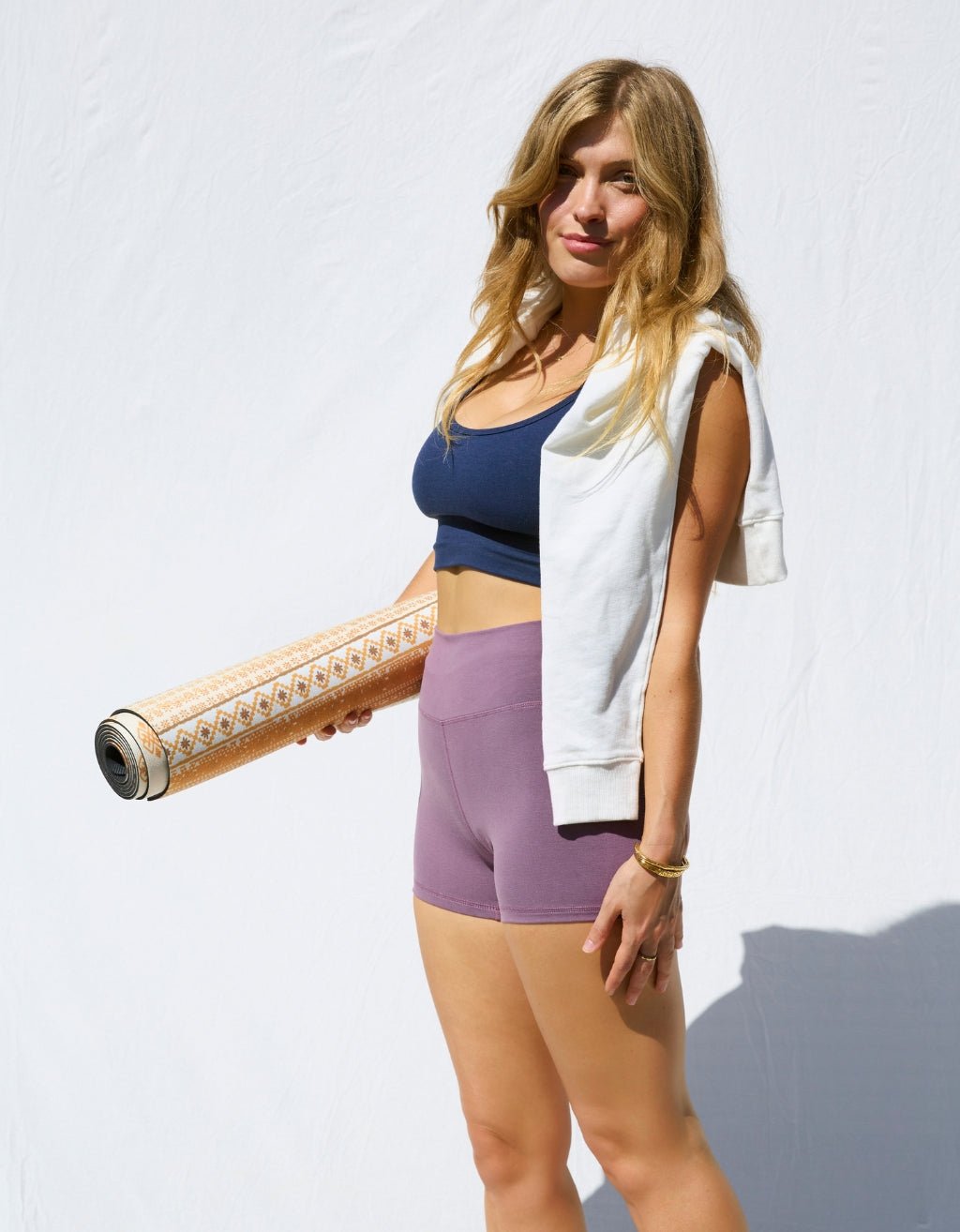 Bamboo Cotton Yoga Shorts - Mauve Dusk - Yogi Peace Club - YOGA SHORTS