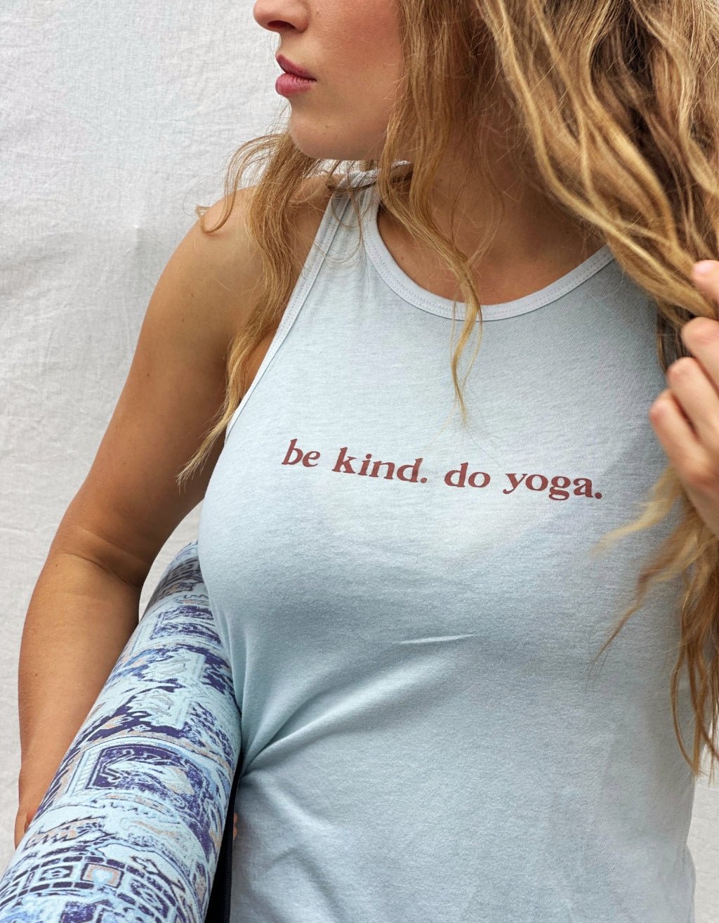 Be Kind Do Yoga Singlet - Cloud - Yogi Peace Club - Yoga Top