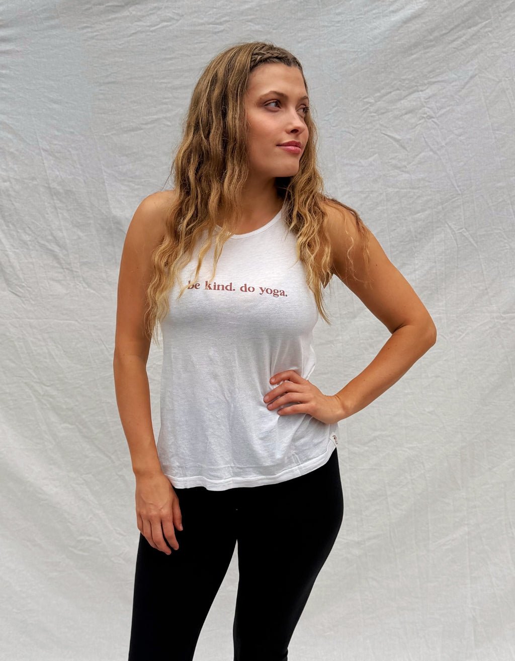 Be Kind Do Yoga Singlet - Cream - Yogi Peace Club - Yoga Top