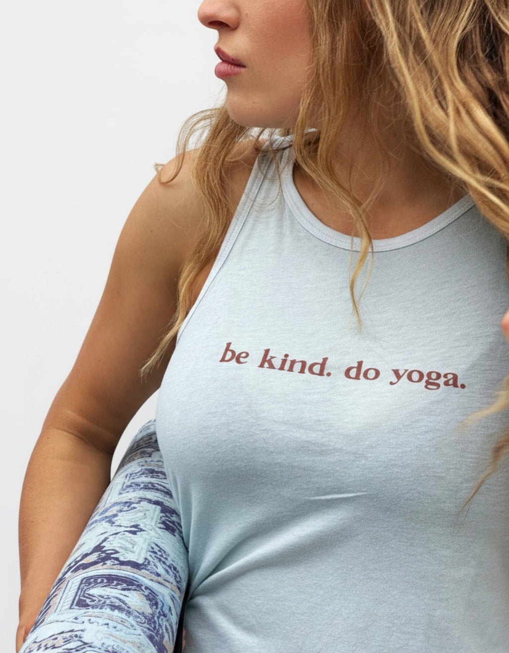 Be Kind Singlet - Mist Blue - Yogi Peace Club - YOGA SINGLET