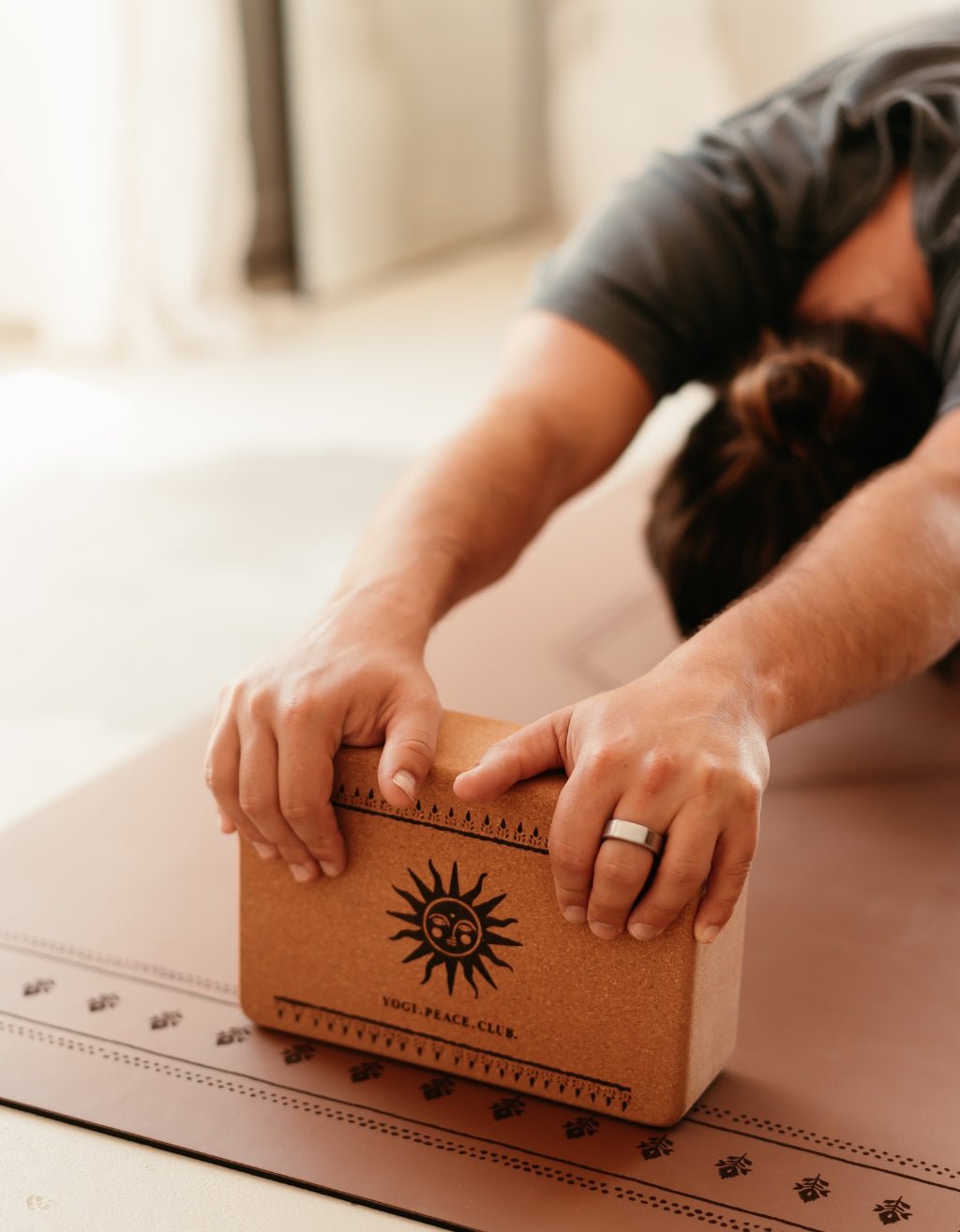 Cork Yoga Block - Sun - Yogi Peace Club - Yoga Block