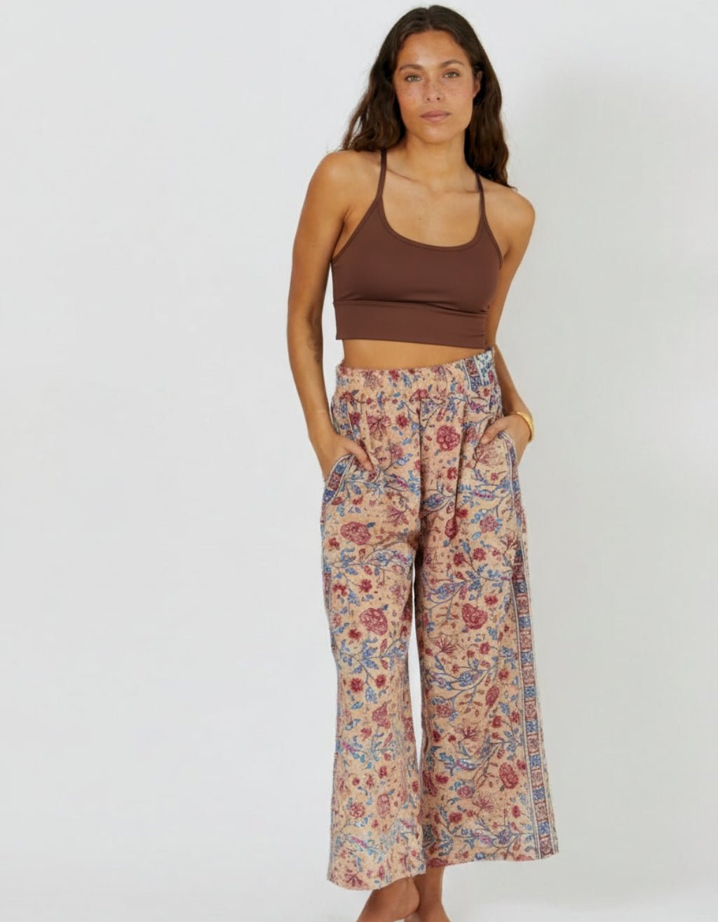 Cotton Yoga Pants - Rose - Yogi Peace Club - YOGA CLOTHING