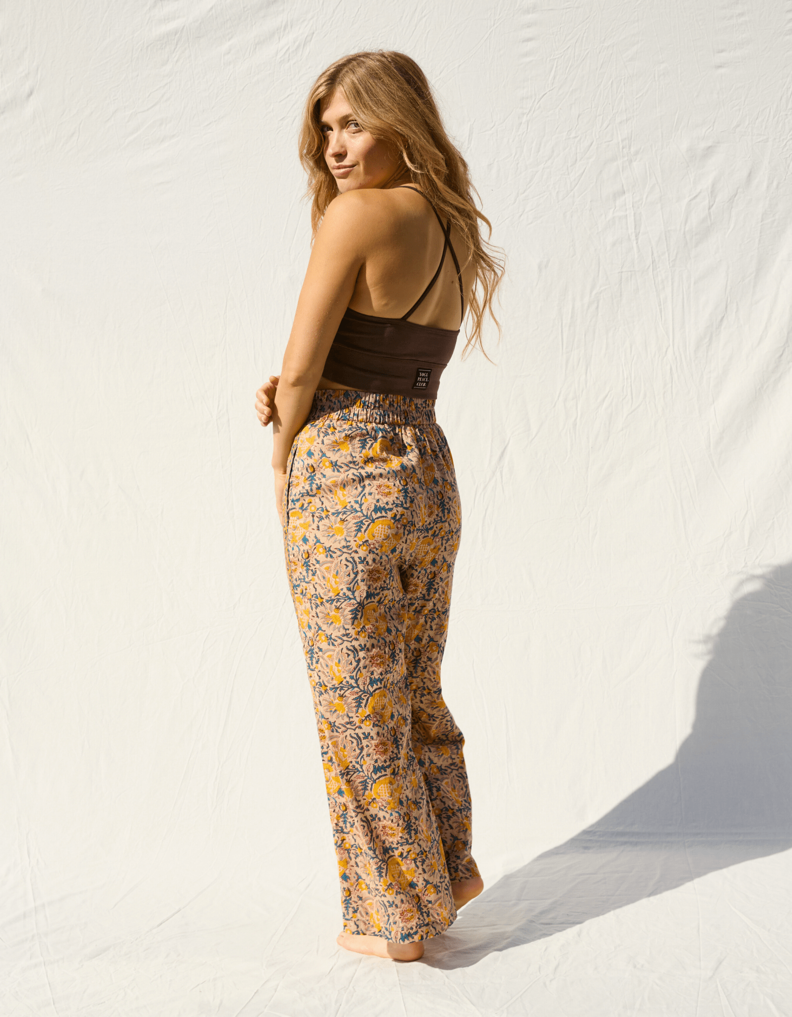 Cotton Yoga Pants - Saffron - Yogi Peace Club - YOGA CLOTHING