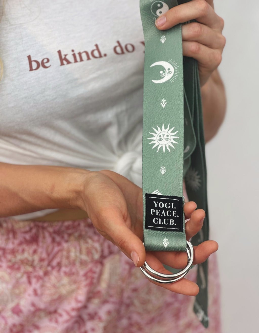 D - Ring Yoga Strap - Ceremony Sage - Yogi Peace Club - Yoga Accessories