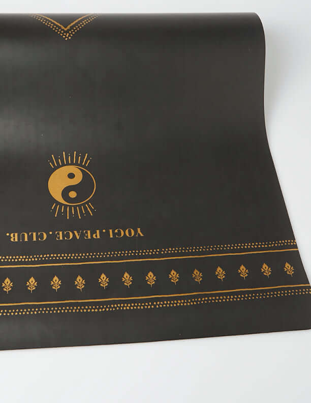 Deluxe Black + Gold Yoga Mat 5 mm - Yogi Peace Club - YOGA MAT
