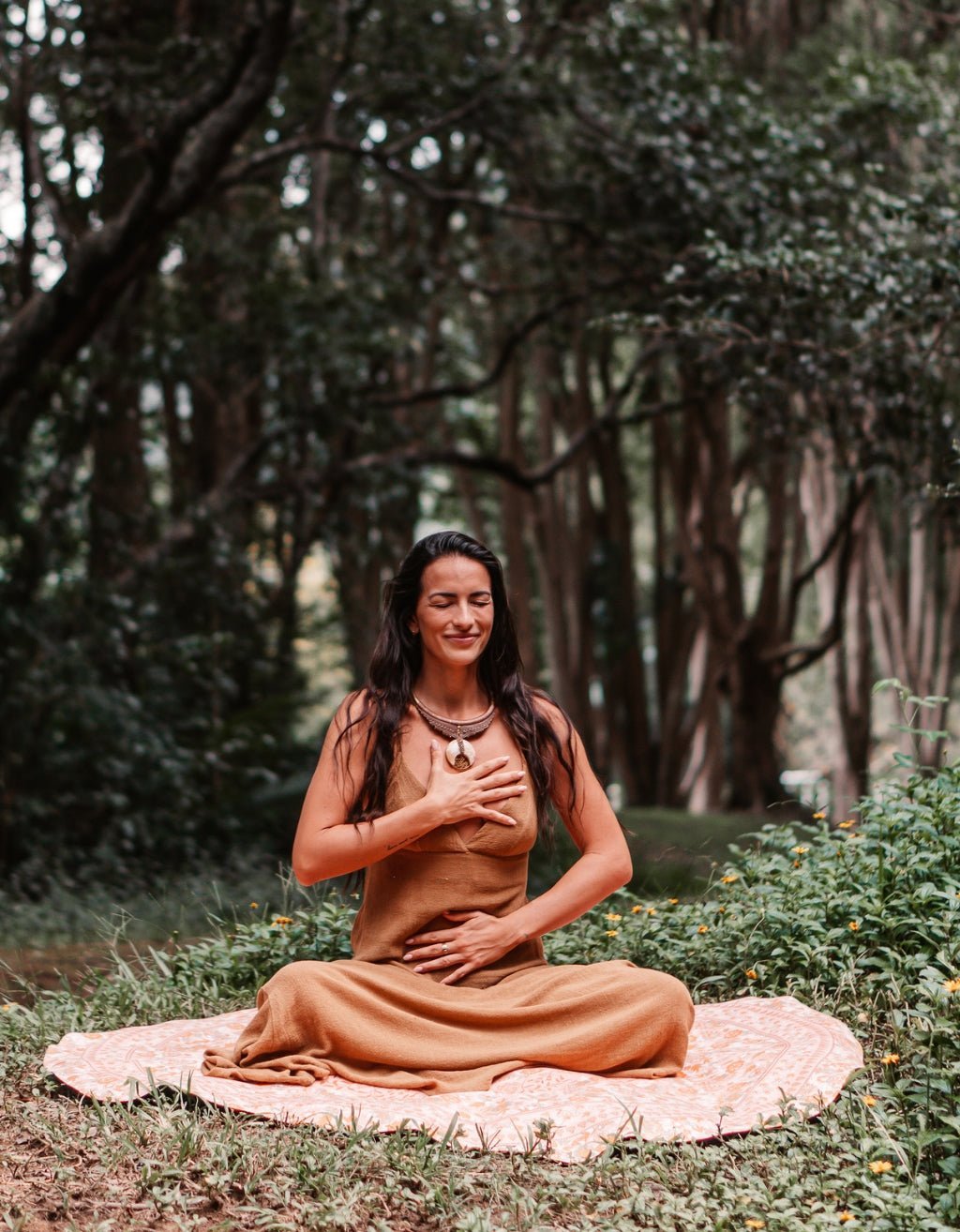 Round Yoga Mat Salty Peach 2 mm - Yogi Peace Club - YOGA MAT