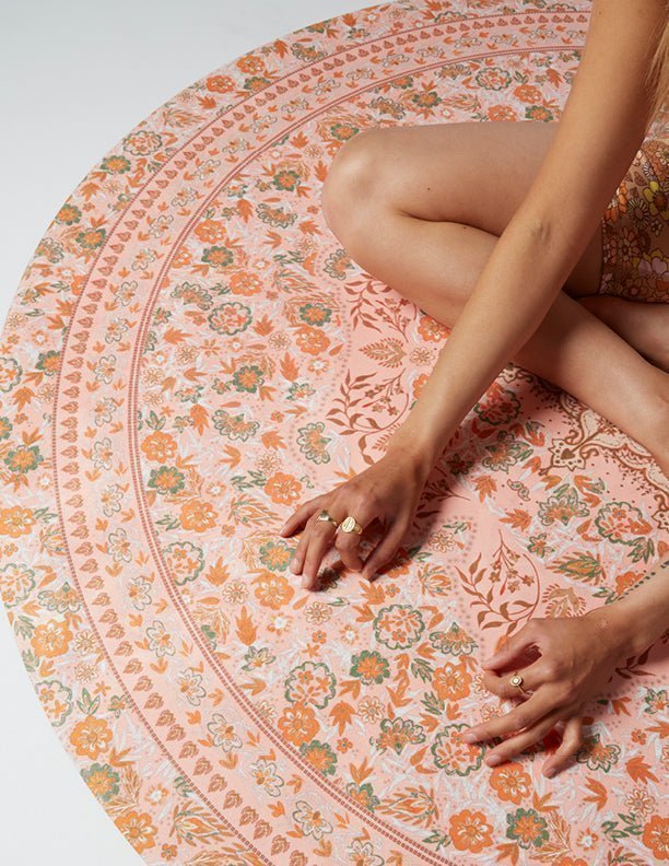 Round Yoga Mat Salty Peach 2 mm - Yogi Peace Club - YOGA MAT