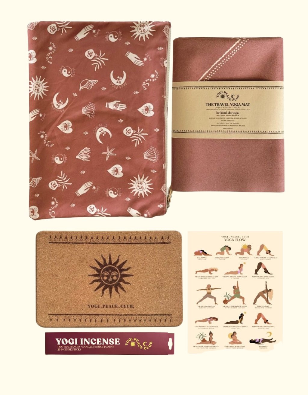 Travel Yoga Mat Pack - Cinnamon 1 mm - Yogi Peace Club - yoga packs