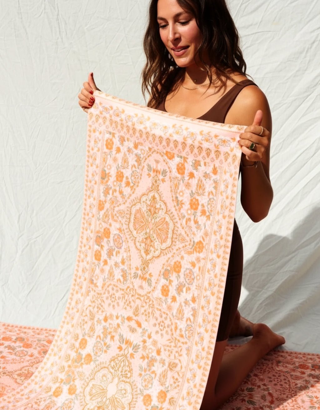 TRAVEL YOGA MAT SALTY PEACH 1 MM - Yogi Peace Club - TRAVEL YOGA MAT