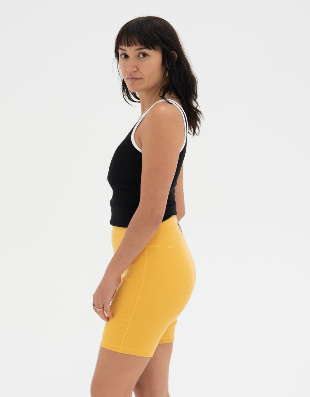 Turmeric Ribbed Cotton Shorts - FINAL SALE - Yogi Peace Club - Yoga Shorts