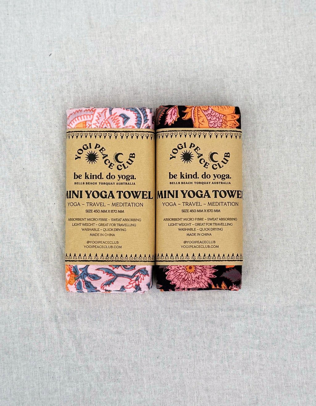 Yoga Towel 2 Pack - Floral - Yogi Peace Club - YOGA PACK