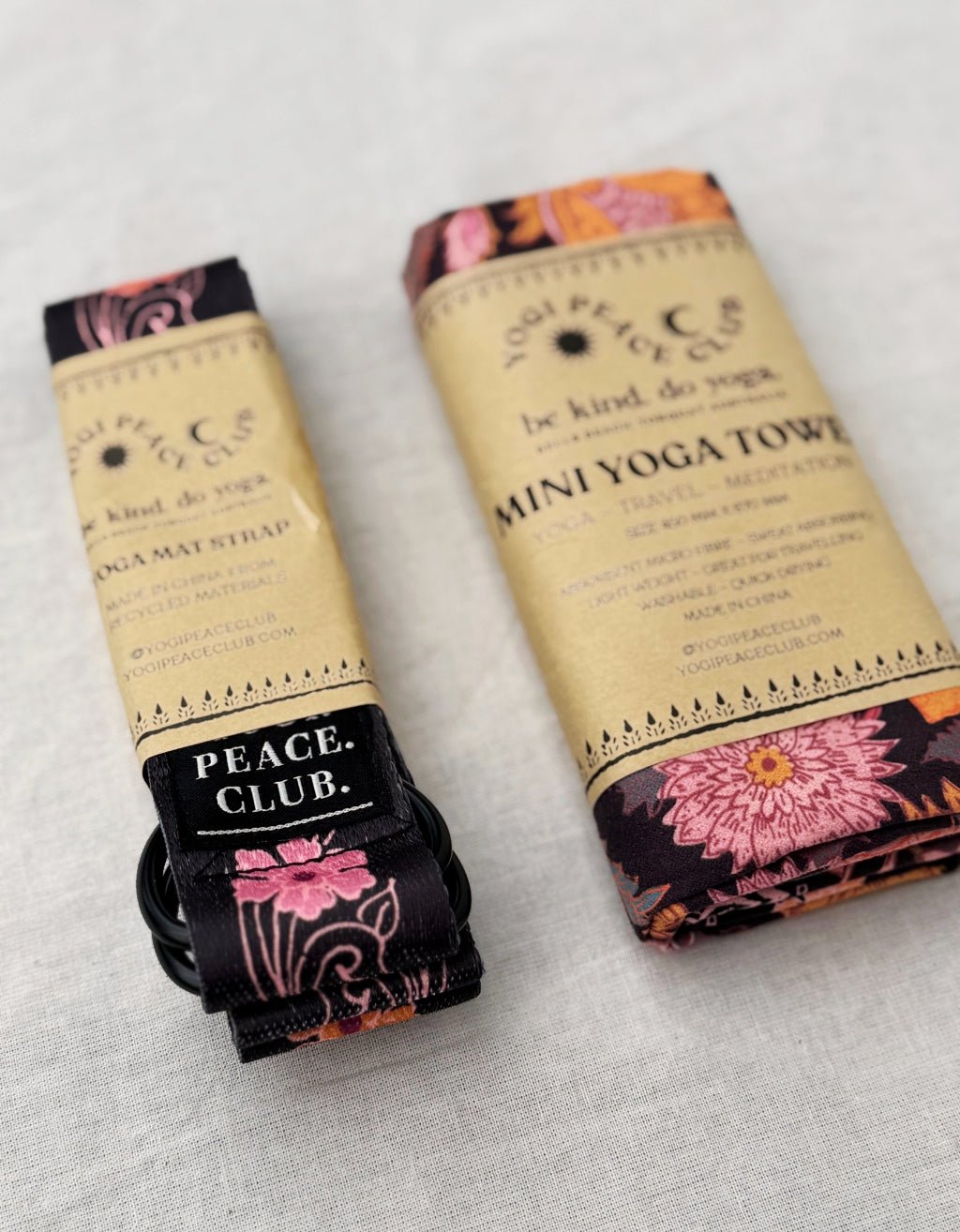 Yoga Towel + D - ring Strap Pack - Lotus - Yogi Peace Club - YOGA PACK