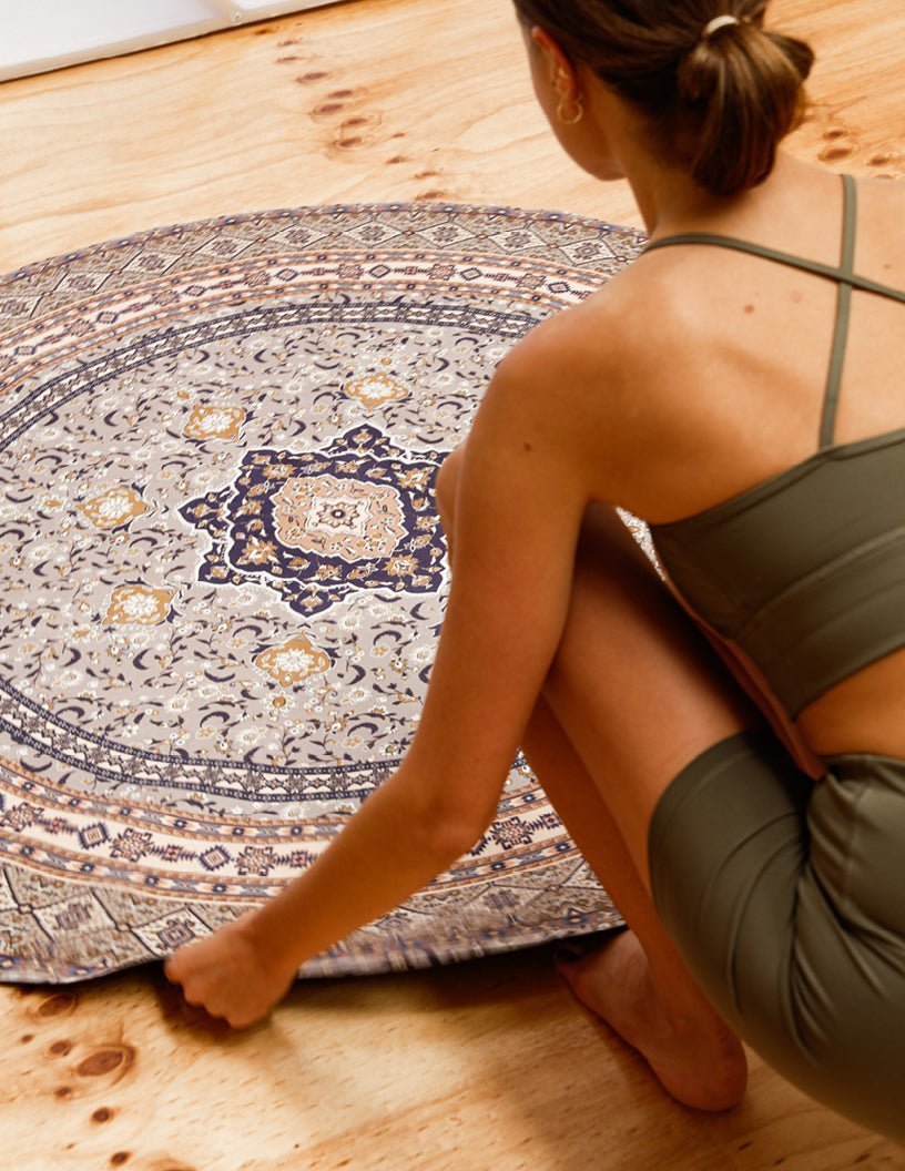Meditation Yoga Mat - Desert Sand - Yogi Peace Club - ROUND YOGA MAT